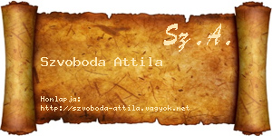 Szvoboda Attila névjegykártya